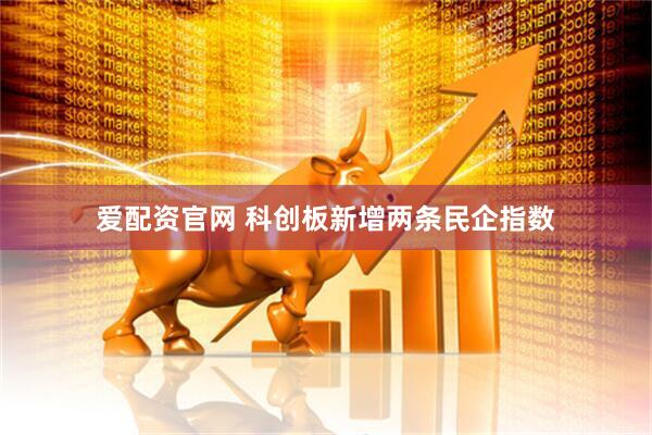 爱配资官网 科创板新增两条民企指数